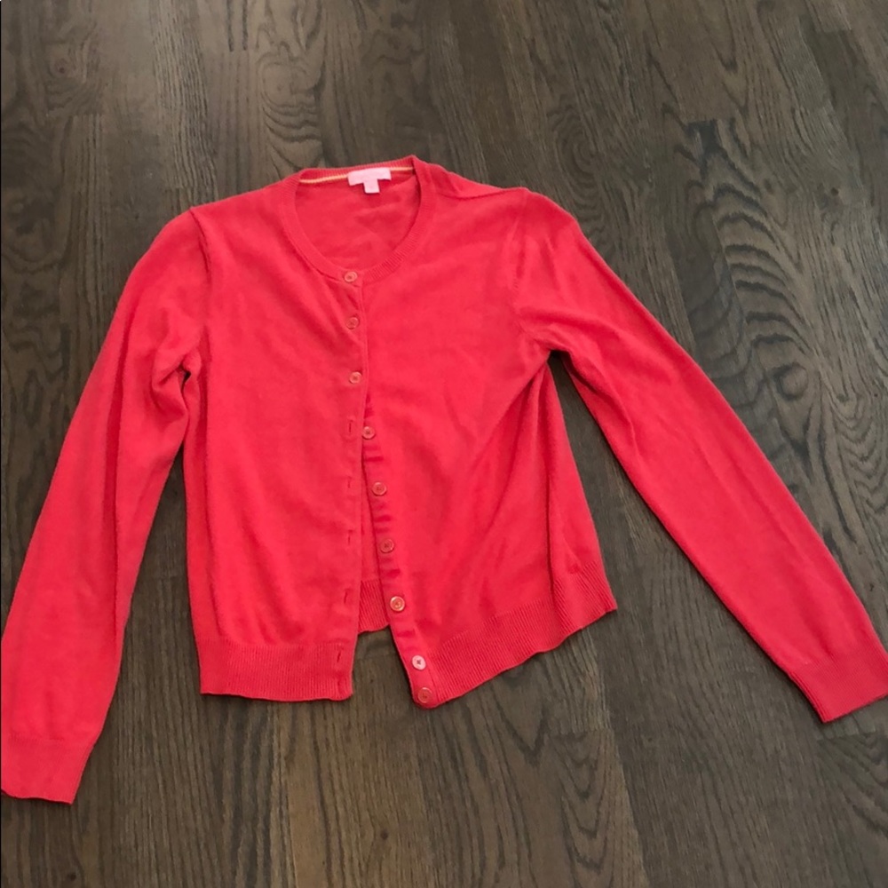 Women’s Lilly Pulitzer pink button down sweater